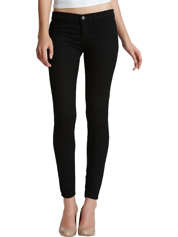 High - Waisted Women's Leather Tight Trousers in Black for a Rock - Chic Look915 Womens Denim Low Rise Jeggings