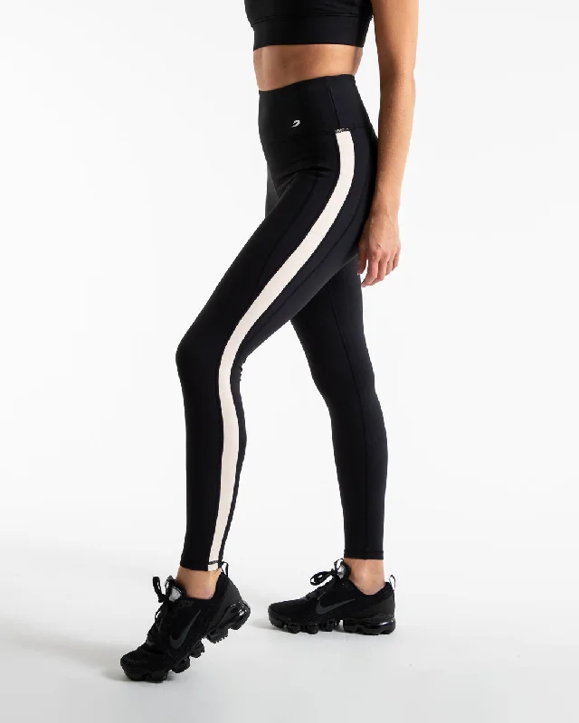 Women's High - Waisted Tight Trousers with Side Slits in Beige for a Trendy LookAlicia Leggings - Black