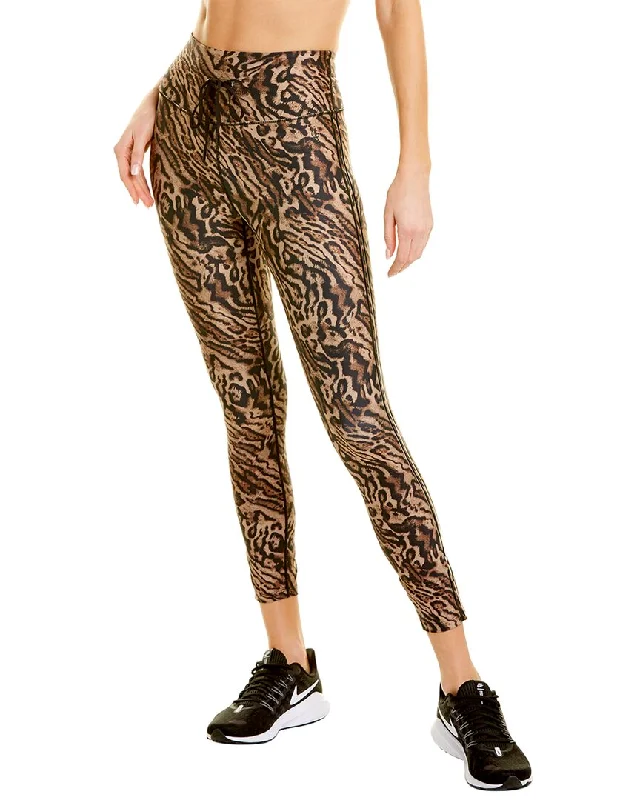 Women's Metallic Tight Trousers in Gold for a Glamorous Party EnsembleGOOD AMERICAN Athletic Stripe 7/8 Legging