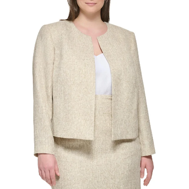 Plus Size Women's Embroidered Blazers in Floral Patterns for a Feminine TouchCalvin Klein Womens Plus Textured Work Wear Open-Front Blazer