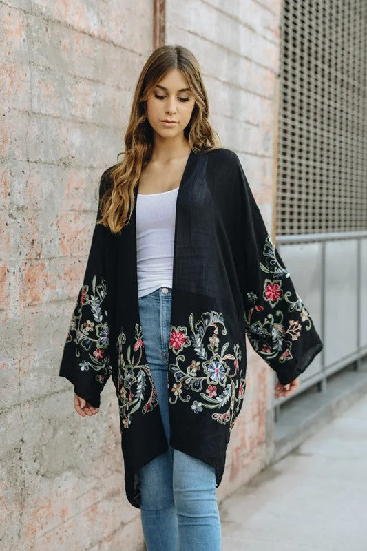 cashmere blend women cardigan for a luxurious feelFloral Kimono Cardigan Topper