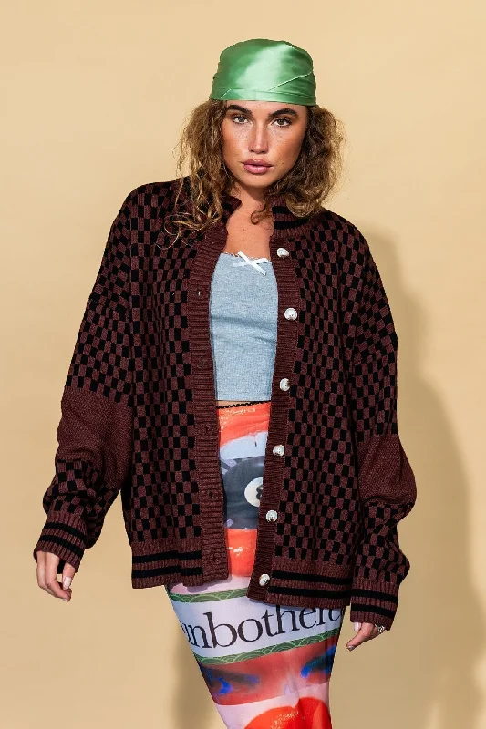 long length women cardigan with side slitsGet What I Want Grandpa Cardigan in Black + Brown