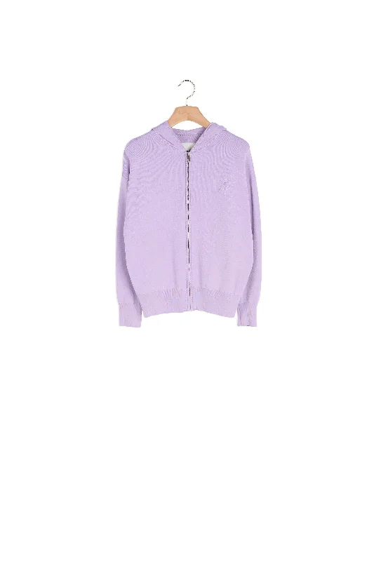 cropped women cardigan to pair with high - waisted jeansHoodie zippé brodé