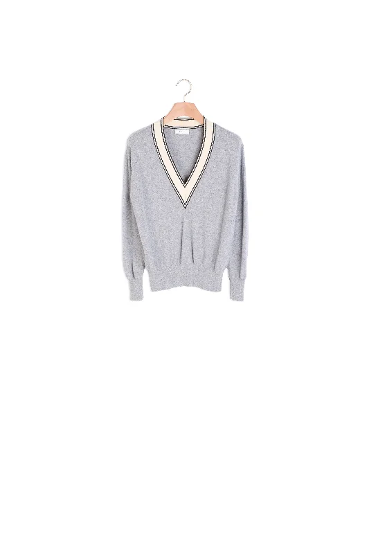 lightweight women cardigan for spring and fallPull à l'encolure contrastante