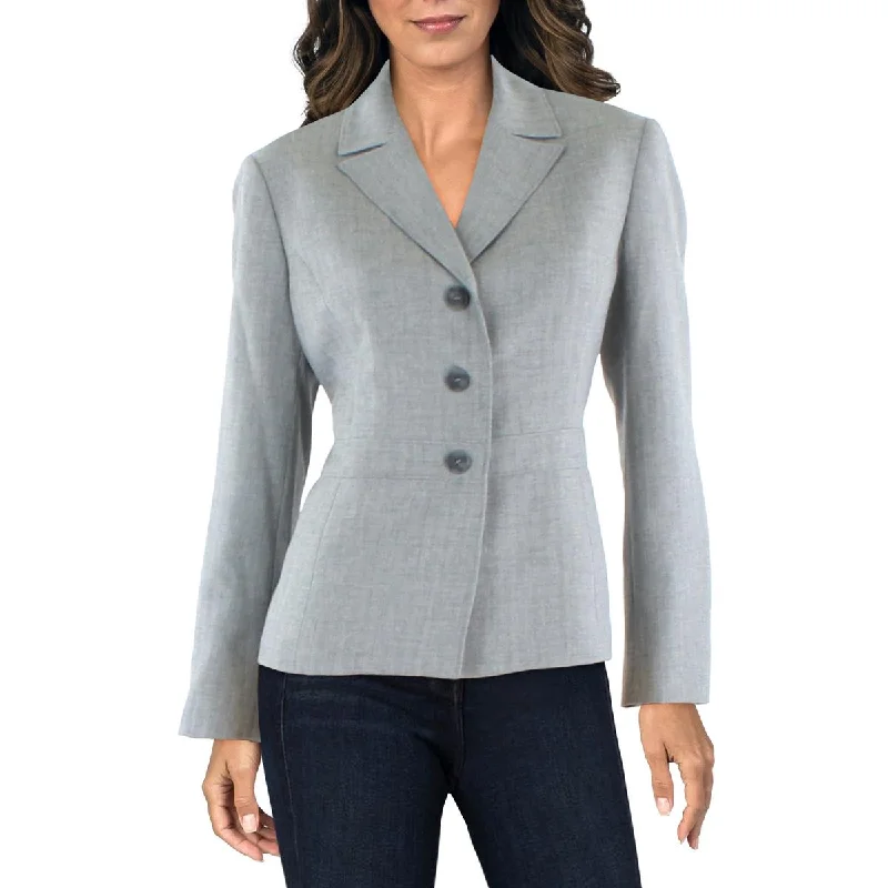 Single - Breasted Women's Tweed Blazers with Gold Buttons for a Classic LookLe Suit Womens Woven Seamed Suit Jacket