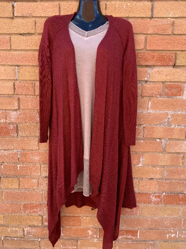 maternity women cardigan for expecting momsLong Cardigan in Garnet