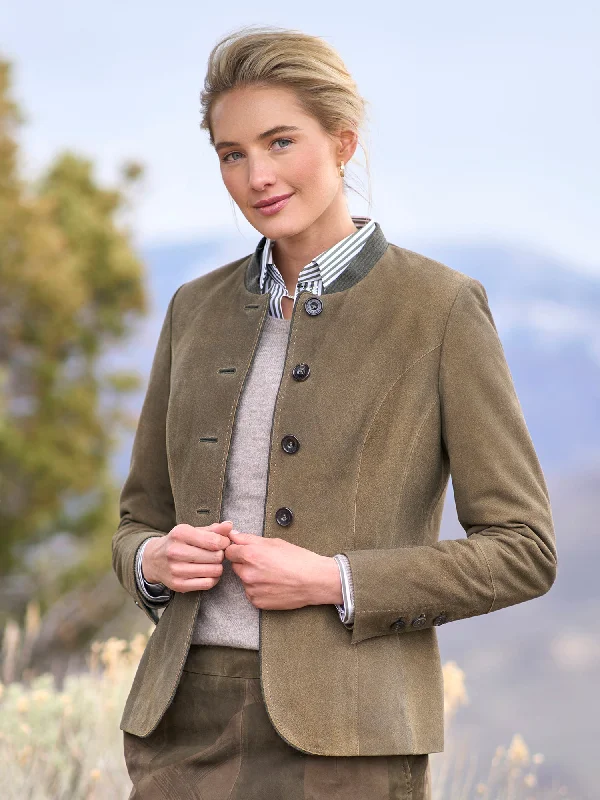 Women's Belted Blazers in Camel Color for a Sophisticated OutfitLuftenberg Suede jacket