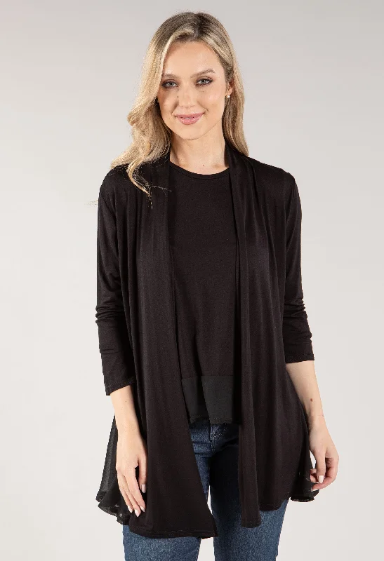 cropped women cardigan to pair with high - waisted jeansOpen Trim Cardi