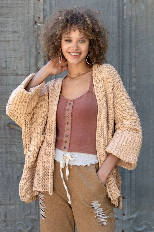 plus size women cardigan for comfortable layeringOversized Statement Cardigan