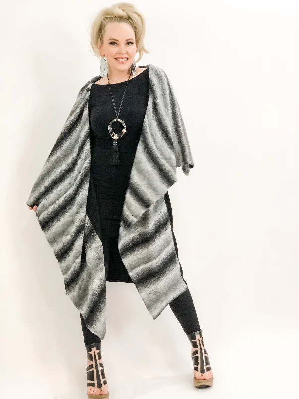 cashmere blend women cardigan for a luxurious feelKnit Cardigan Featuring Hood & Shawl - 2 Colors