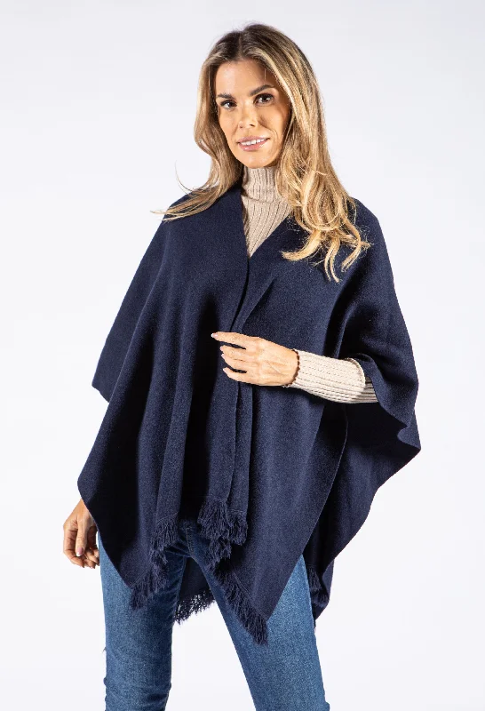 organic cotton women cardigan for an eco - friendly choiceTassel End Poncho