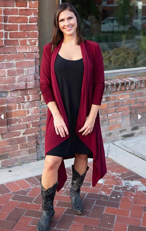 ribbed women cardigan with a classic textureWaterfall Cardigan - 2 Colors