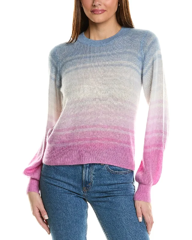 Boat Neck Women's Merino Wool Sweaters in Neutral ShadesAutumn Cashmere Gradient Stripe Cashmere & Silk-Blend Sweater