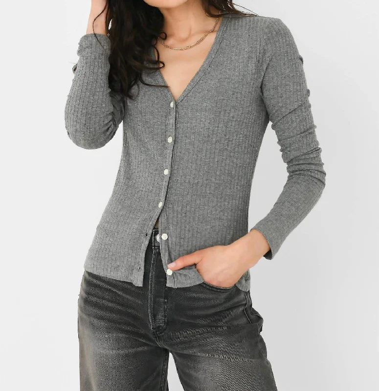 Belted Women's Cotton Blend Sweater Dresses for a Casual LookAva Cardigan In Milano Grey