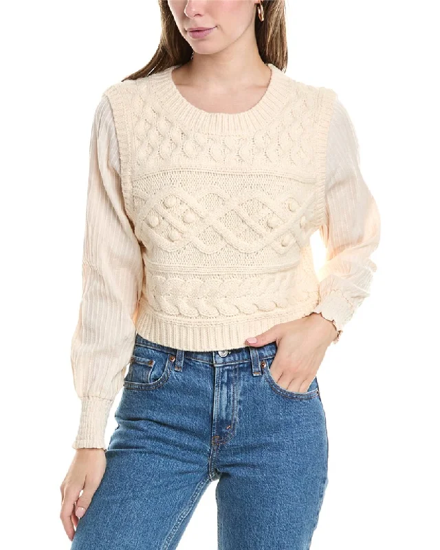 Plus Size Women's Long Sleeve Cable Knit Sweater DressesAvantlook Jacquard Knit Sweater