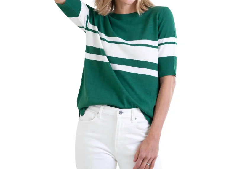 Mock Neck Women's Angora Blend Sweater Dresses in Solid ColorsCourt Short Sleeve Sweater In Emerald