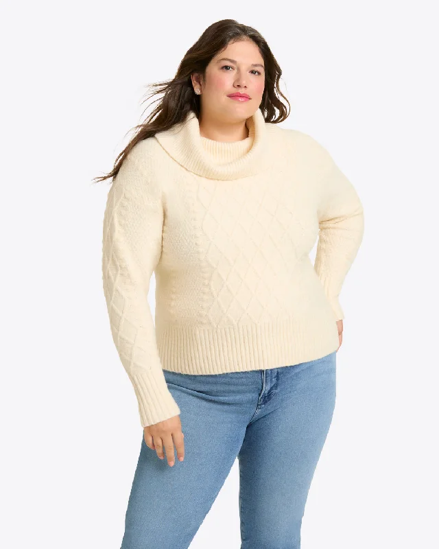 Cropped Women's Angora Blend Sweaters for a Trendy LookCowl Neck Sweater