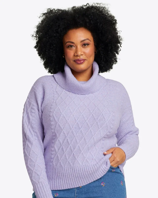 Plus Size Women's Side - Slit Sweaters in Bold SolidsCowl Neck Sweater