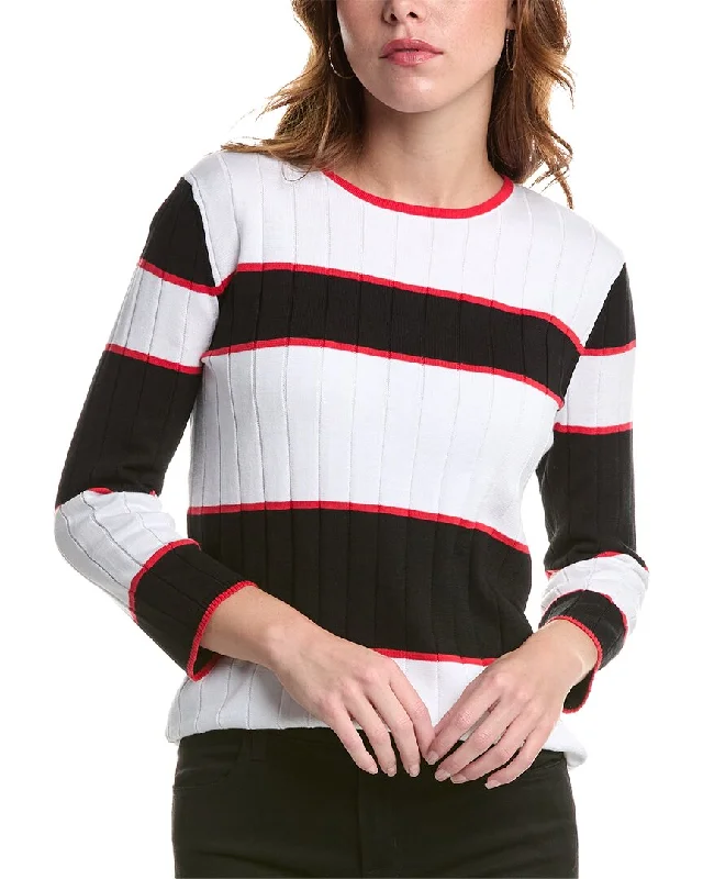 Longline Women's Mohair Sweater Dresses in a Loose FitEdinburgh Knitwear Block Stripe Sweater