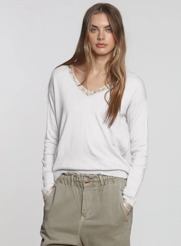 Women's Long Sleeve Turtleneck Cashmere SweatersGoldie Vee - White