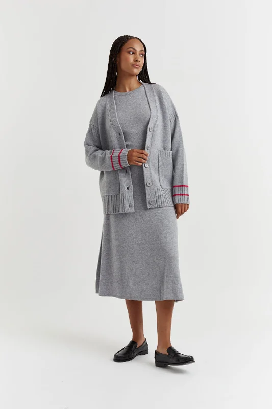 A - Line Women's Merino Wool Sweater Dresses in Classic StylesGrey Recycled Merino and Cashmere Cardigan