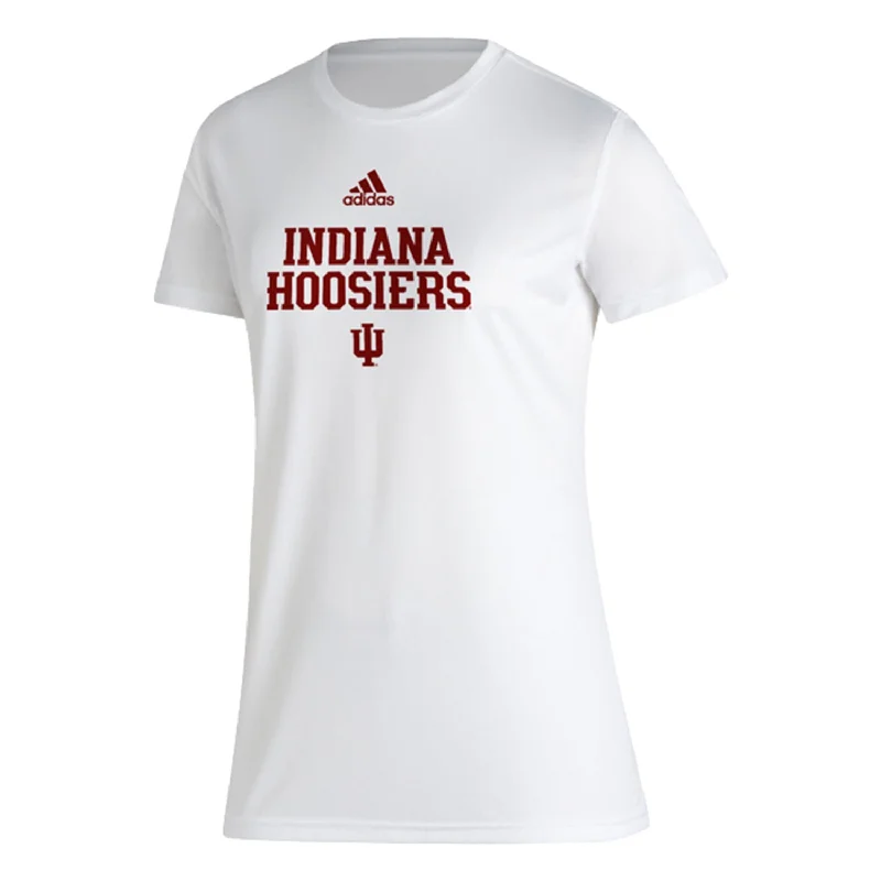 Muscle Women T Shirt for a Sporty and Casual LookLadies Indiana Hoosiers Adidas Creator Stacked T-Shirt