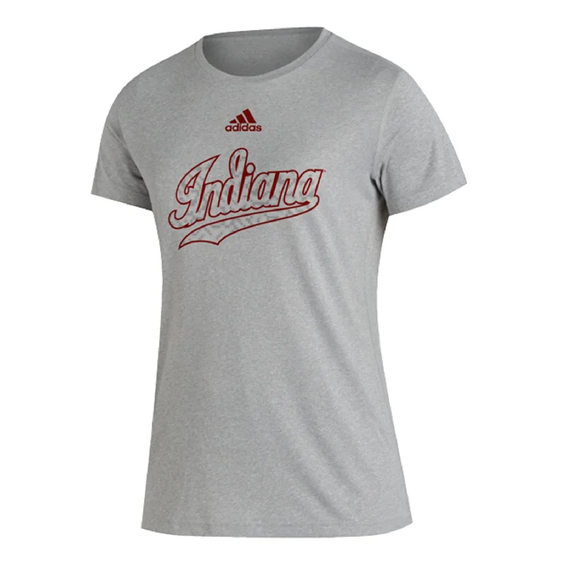 Tie - Dye Women T Shirt with a Bohemian VibeLadies Indiana Hoosiers Adidas Creator Tail Script T-Shirt