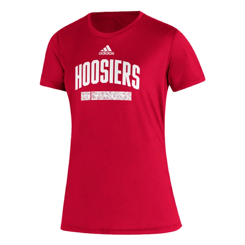 Crop Top Women T Shirt to Pair with High - Waisted BottomsLadies Indiana Hoosiers Adidas Creator Arched Blur T-Shirt