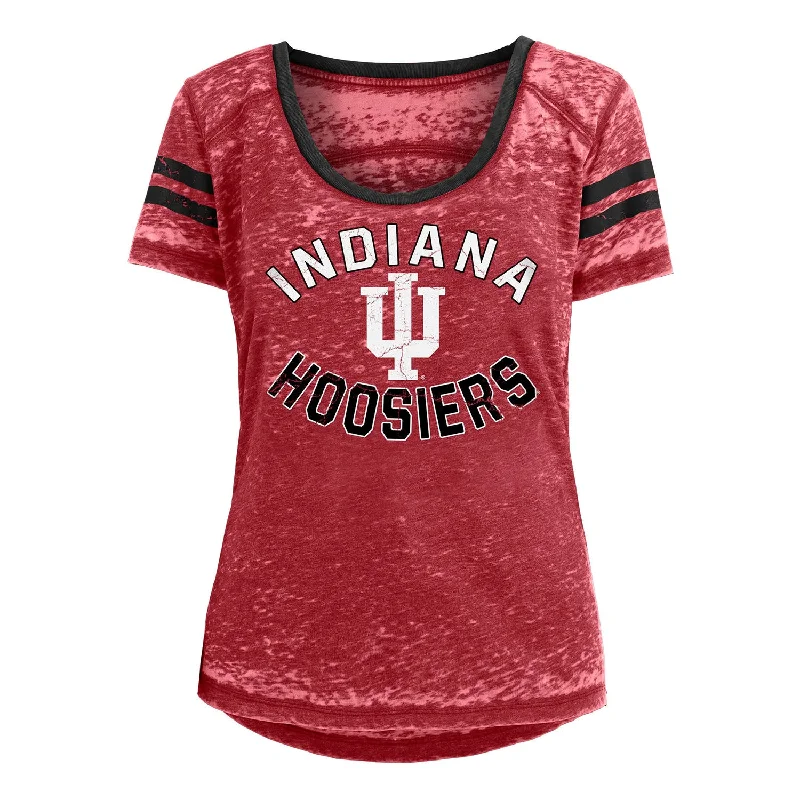 Pocketed Women T Shirt for Added FunctionalityLadies Indiana Hoosiers Arched Burnout T-Shirt