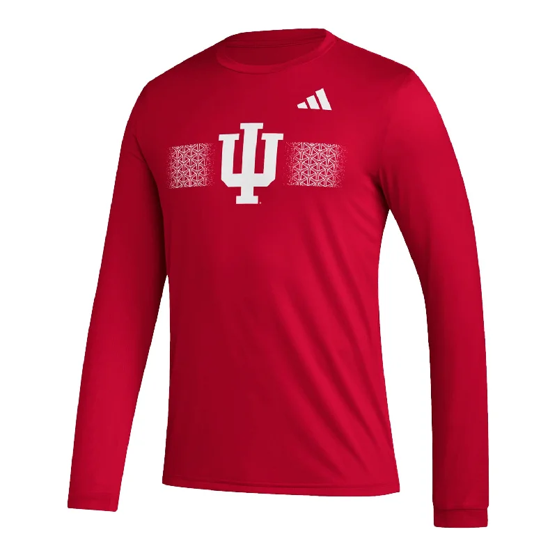 Ringer T Shirt Women with Retro - Inspired StripesIndiana Hoosiers Adidas Pre-Game Fade Stripe Long Sleeve Crimson T-Shirt