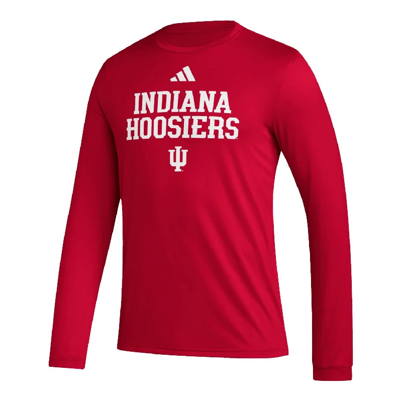 Striped Women T Shirt in a Classic PatternIndiana Hoosiers Adidas Pre-Game Wordmark Long Sleeve Crimson T-Shirt