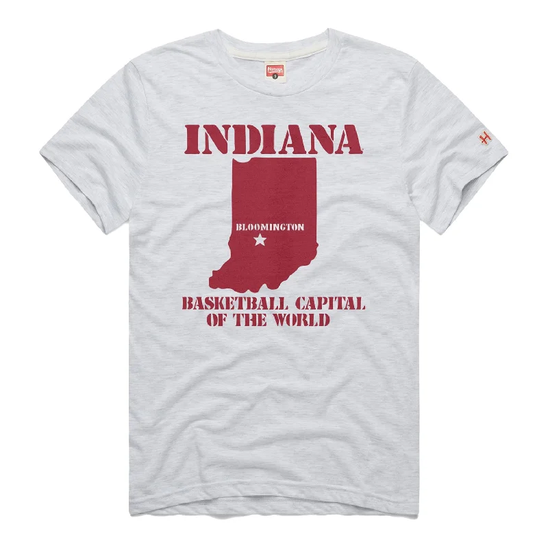 Pocketed Women T Shirt for Added FunctionalityIndiana Hoosiers Basketball Capital Grey T-Shirt