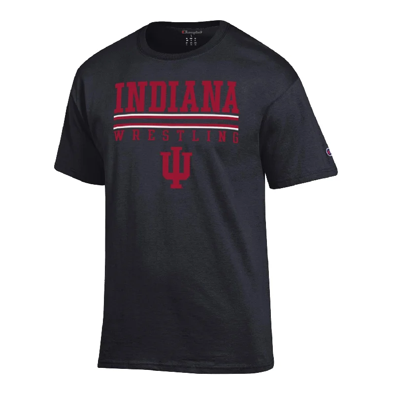 Embroidered Women T Shirt with Intricate DetailsIndiana Hoosiers Wrestling Black T-shirt