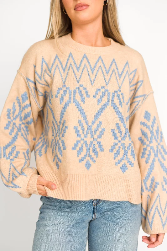 Mock Neck Women's Alpaca Wool Sweaters in Earth TonesNicole Alpine Knit Sweater in Coconut Milk