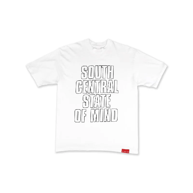 Crew Neck Women T Shirt with a Timeless DesignSouth Central State of Mind T-Shirt - White/Black