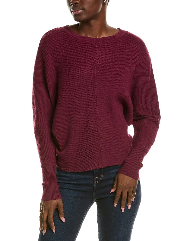 Plus Size Women's Turtleneck Sweater Dresses with Side SlitsT Tahari Dolman Boat Neck Sweater