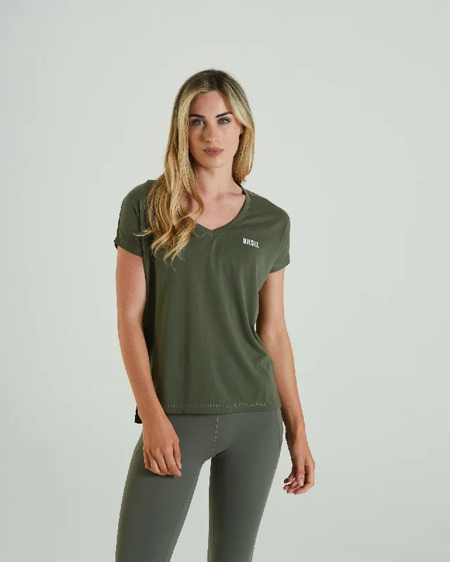 Sheer Women T Shirt for a Stylish and Alluring LookRetreat T-shirt Olive Green