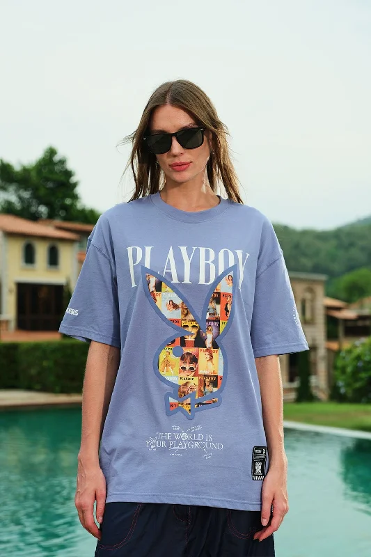 Graphic Print Women T Shirt for a Trendy StatementThe Playboy Bunny Oversized T-shirt