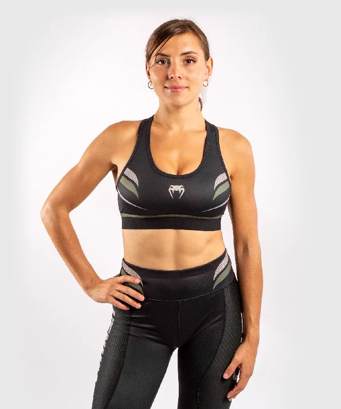 V - Neck Women T Shirt to Enhance the NecklineVenum ONE FC Impact Sport Bra - Black/Khaki