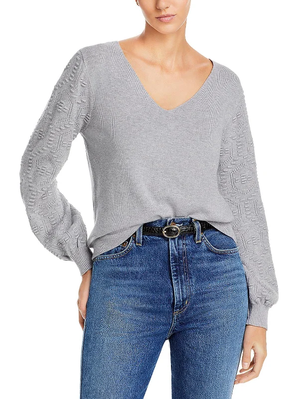 Longline Women's Mohair Sweater Dresses in a Loose FitWomens Ribbed V-Neck Pullover Sweater