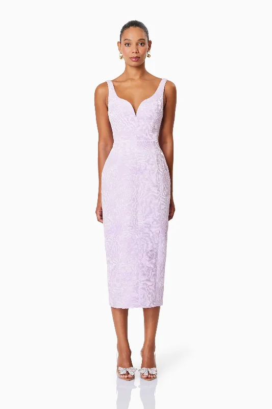 Pleated Women Dress with a Timeless and Elegant TextureOMR x ELLIATT: Dasher Eventwear Midi Dress In Purple