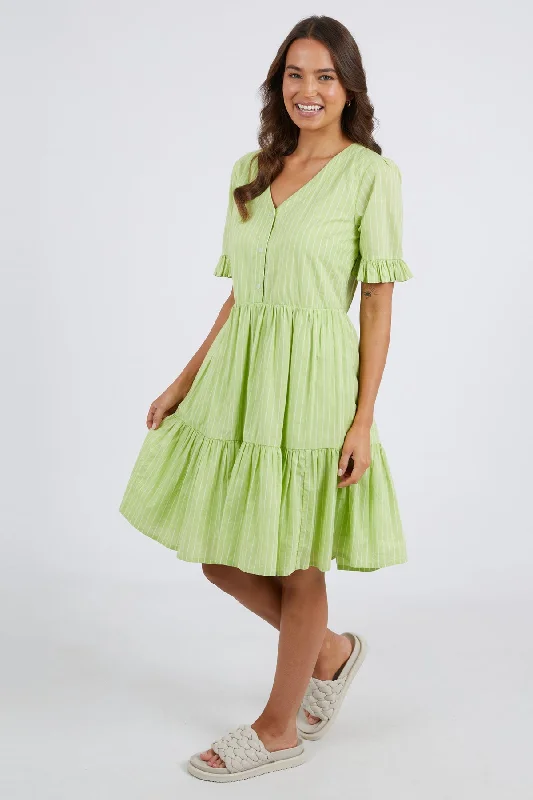 Ball Gown Women Dress with a Full Skirt for a Princess - like LookHailey Keylime Stripe Tiered Dress