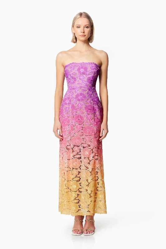 Sheath Women Dress with a Tailored Fit for a Professional LookMesmerizing Ombre Lace Maxi Dress In Purple