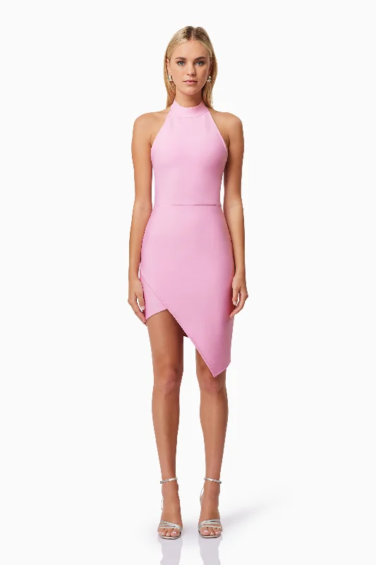 Pleated Women Dress with a Timeless and Elegant TextureRiley Backless Mini Dress In Pink