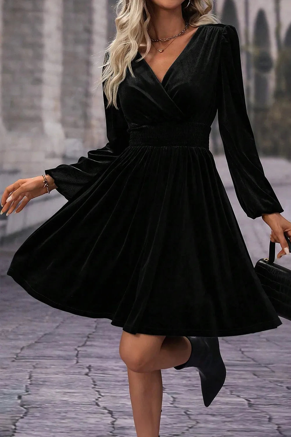 Midi dresses with pleated skirts for a timeless and elegant appealWrap Long Sleeve Mini Dress