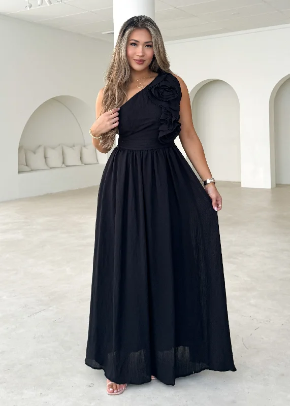 Midi dresses with off - the - shoulder necklines for a flirty lookEssja One Shoulder Midi Dress - Black