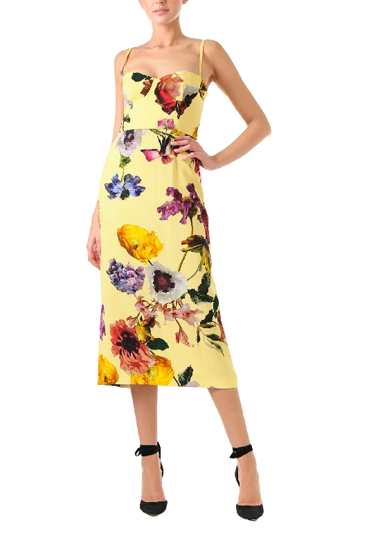 Midi dresses with wrap - around skirts for a customizable fitFloral Corseted Midi Dress