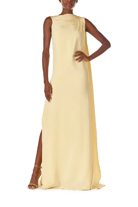 Midi dresses with ruffled hems for a romantic date nightDraped Caftan Gown