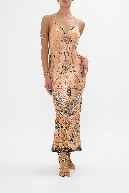 Maxi dresses with side slits for a touch of allureCHAIN DETAIL SLIP DRESS KINGDOM OF HEIROGLYPHS