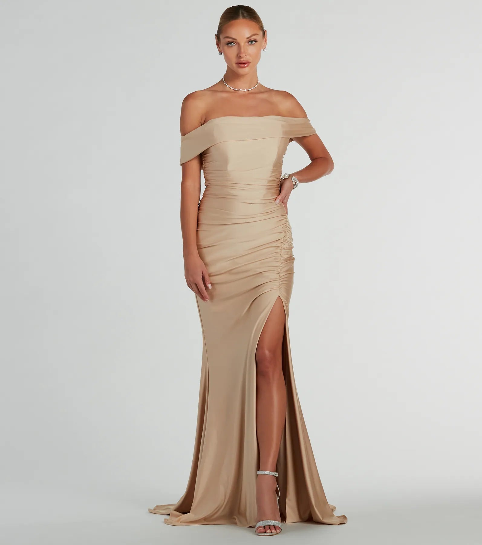 Maxi dresses with a halter neck for a stylish and sophisticated choiceAlicia Off-The-Shoulder Mermaid Formal Dress